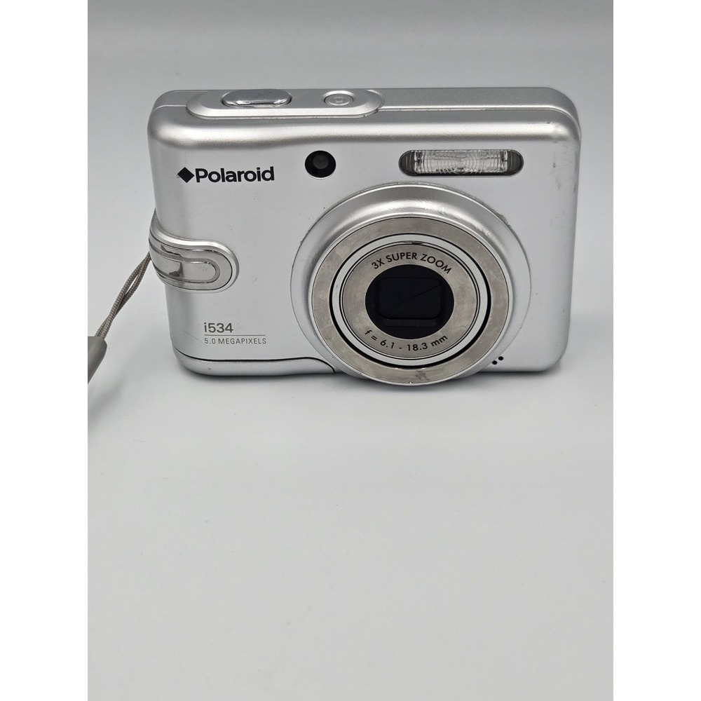 Polaroid I534 5.0MP Digital Camera Silver 3 X Super Zoom Works No Memory Card